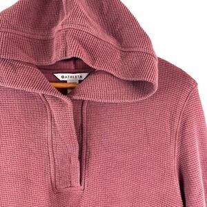 Athleta Coaster Luxe Waffle Hoodie Womens XS Mauve Pink 986952-00 Long Sleeve
